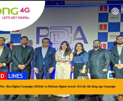 Zong Wins ‘Best Digital Campaign (TikTok)’ at Pakistan Digital Awards 2025 for My Zong App Campaign